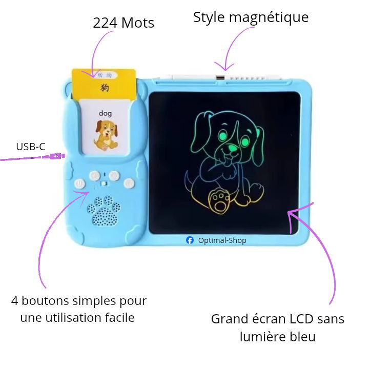 Tablette éducative interactive – 224 mots & cartes illustrées